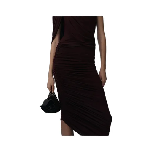 Asymmetrical Draped Midi Skirt