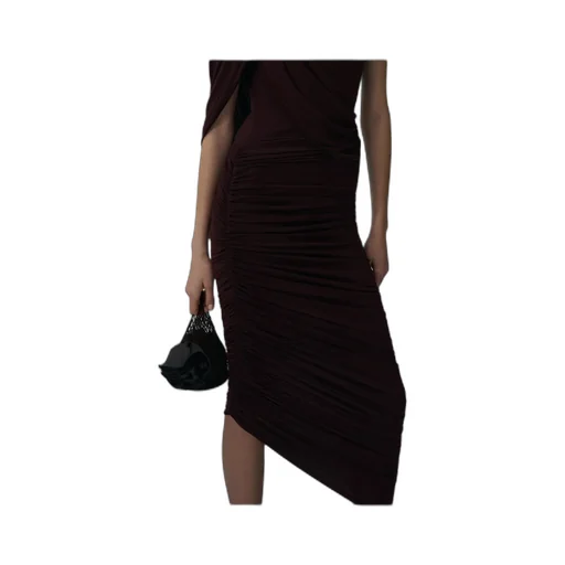 Asymmetrical Draped Midi Skirt