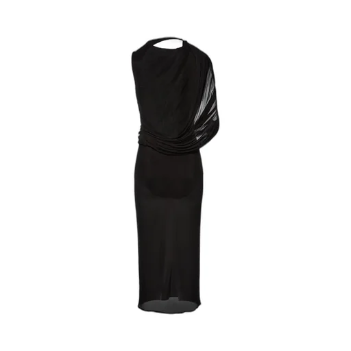 Asymmetrical Draped Midi Dress