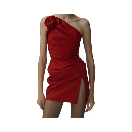 One Shoulder Ruched Mini Dress