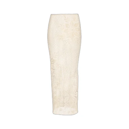 Lace Crochet Midi Skirt
