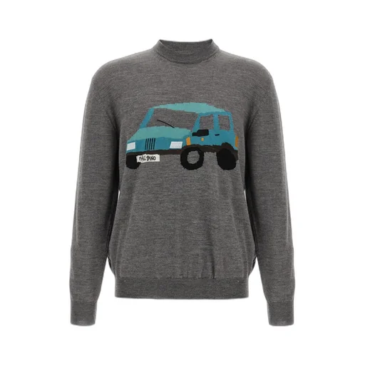 Graphic Detailed Crewneck Sweater