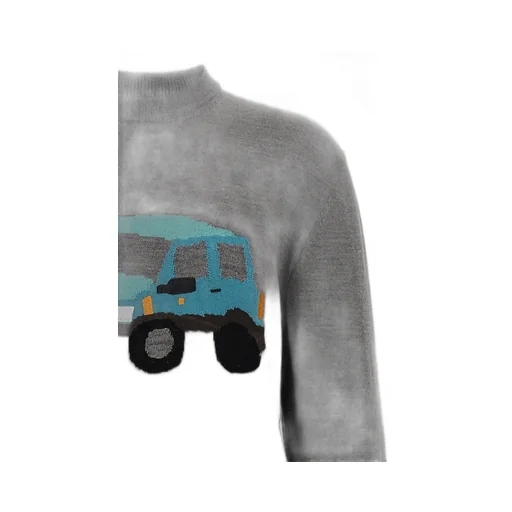 Graphic Detailed Crewneck Sweater