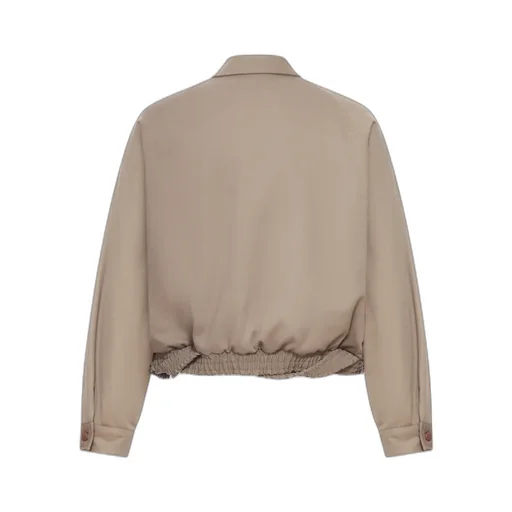 Woven-Elastic Hem Jacket