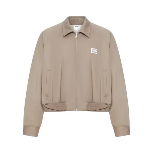 Woven-Elastic Hem Jacket
