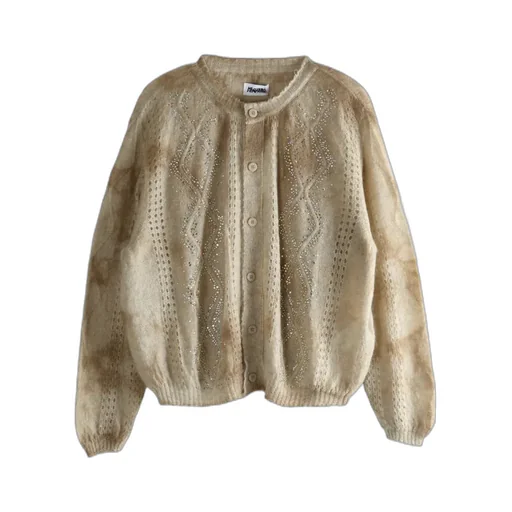 Embellished Cable-Knit Cardigan