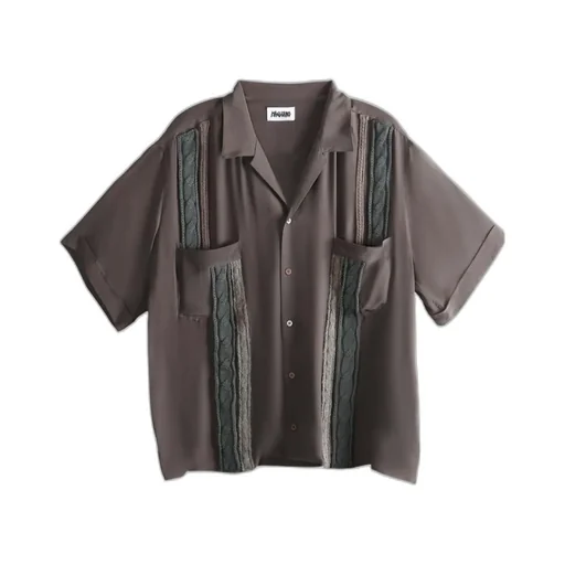 Cable-Knit Panel Shirt