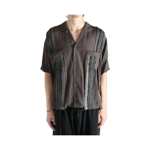 Cable-Knit Panel Shirt