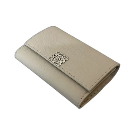 Anagram Small Vertical Wallet In Pebble Grained Calfskin