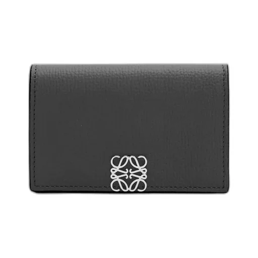 Anagram Business Cardholder In Pebble Grained Calfskin