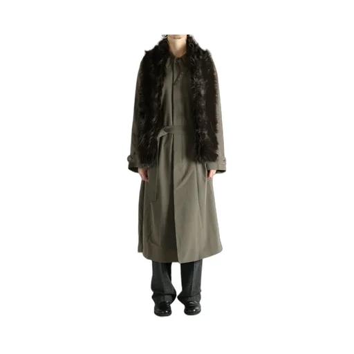 Faux-Fur Panelled Coat