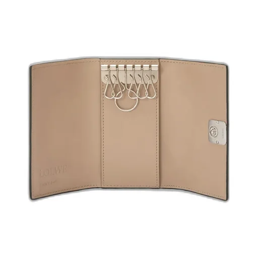 Anagram Key Case In Pebble Grained Calfskin