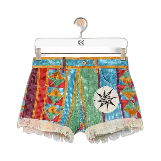 Embellished Shorts In Denim