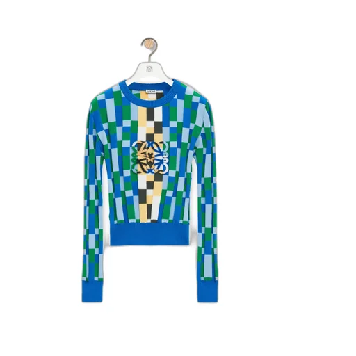 Anagram Geometric Pattern Intarsia Jumper