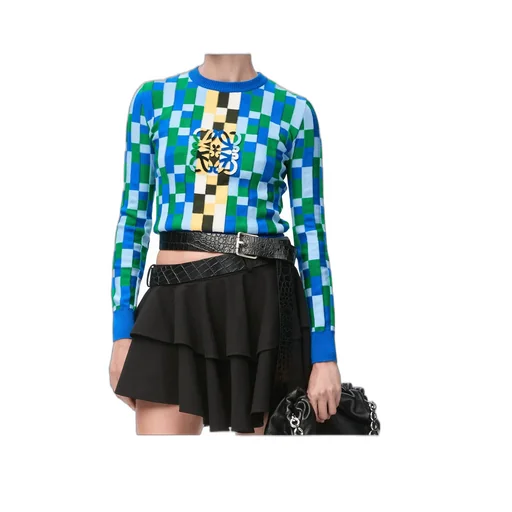Anagram Geometric Pattern Intarsia Jumper
