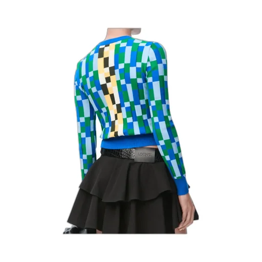 Anagram Geometric Pattern Intarsia Jumper