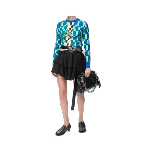 Anagram Geometric Pattern Intarsia Jumper