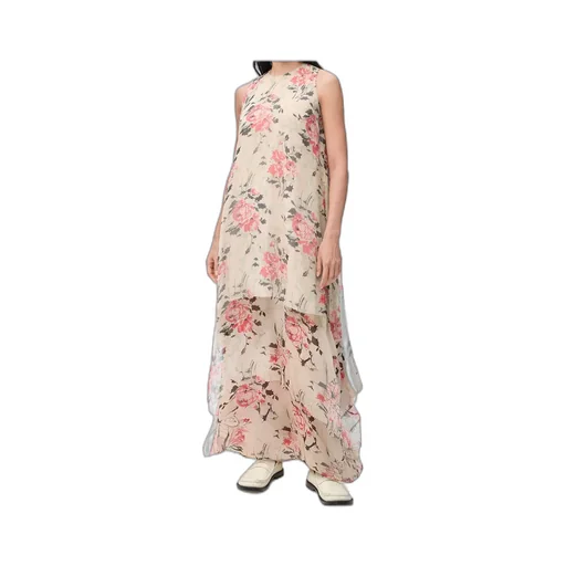 Sleeveless Asymmetric Hem Maxi Dress
