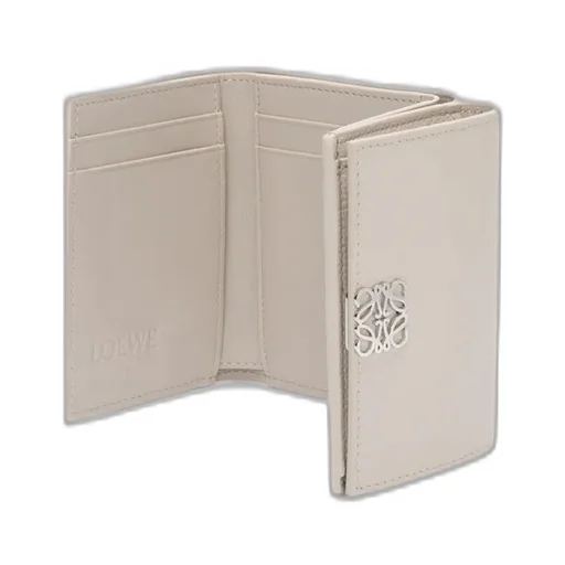 Anagram Trifold Wallet In Pebble Grained Calfskin