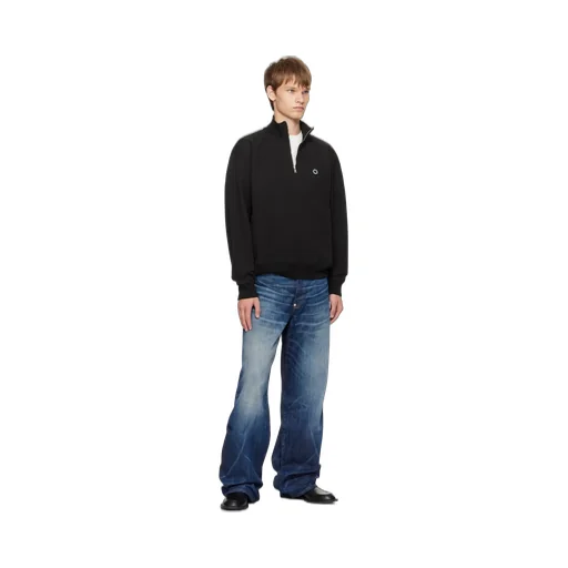 Logo Patch Straight Leg Jeans