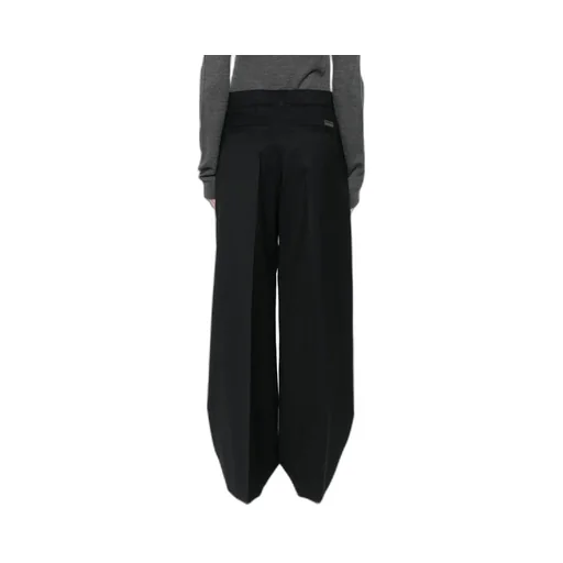 Kenzo Weave Wide Leg Pants In Wool Jacquard