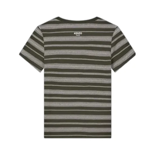Striped Cotton T-Shirt Boke Flower
