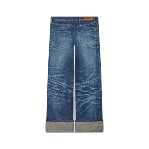 Logo Patch Straight Leg Jeans