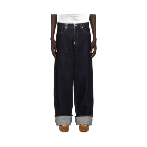 Turn Up Wide Fit Jeans In Japanese Denim