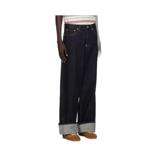 Turn Up Wide Fit Jeans In Japanese Denim