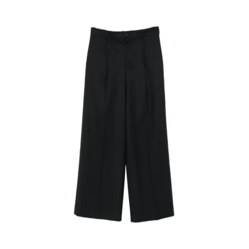 Kenzo Weave Wide Leg Pants In Wool Jacquard