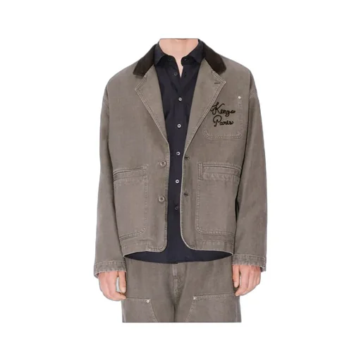 Workwear Jacket In Washed Cotton