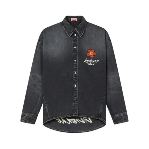 Kenzo X Futura 2000 Embroidered Workwear Shirt In Japanese Denim