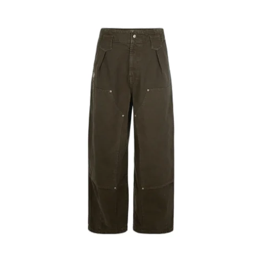 Kenzo Weave Double Knee Pants In Washed Cotton