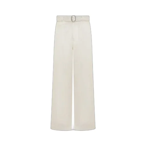 Belted-Waist Wide-Leg Pants