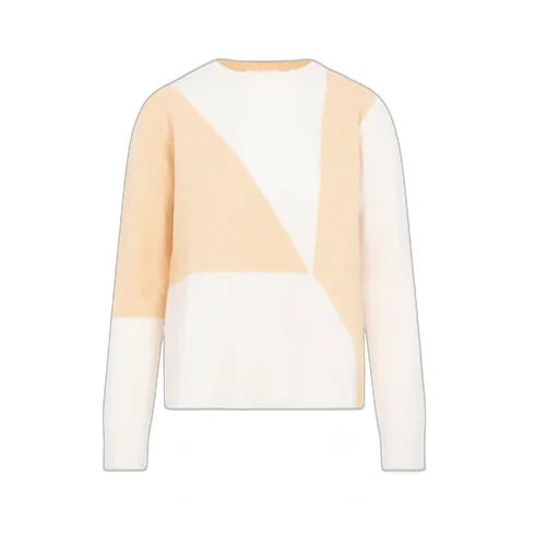 Colour-Blocked Crewneck Knitted Jumper