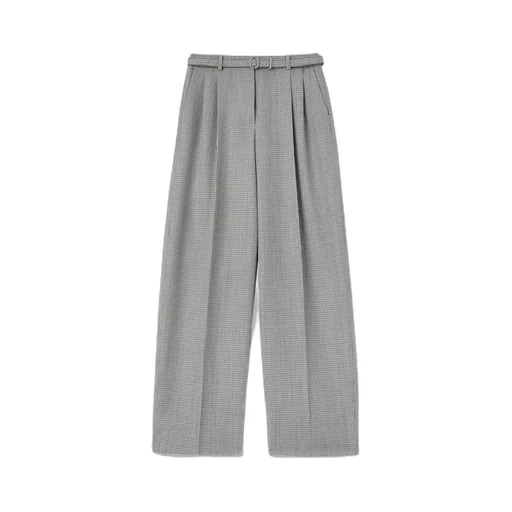 Checked Belted Trousers