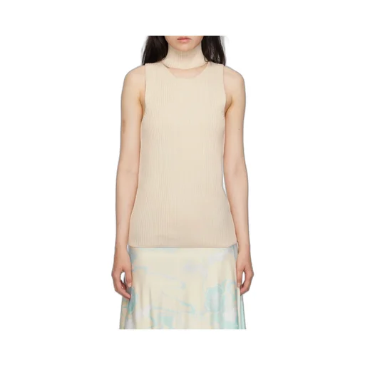Cut-Out Detailed High-Neck Knitted Vest