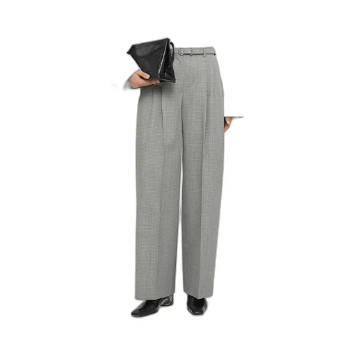 Checked Belted Trousers