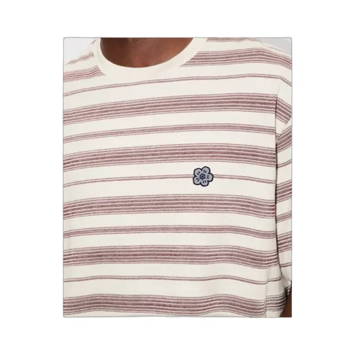 Boke Flower Striped Embroidered T-Shirt In Cotton