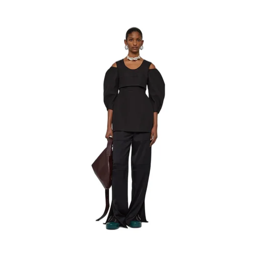 Cold-Shoulder Straight Hem Top