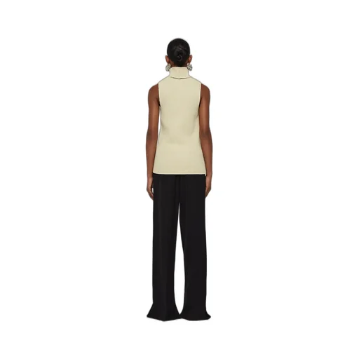 Cut-Out Detailed High-Neck Knitted Vest