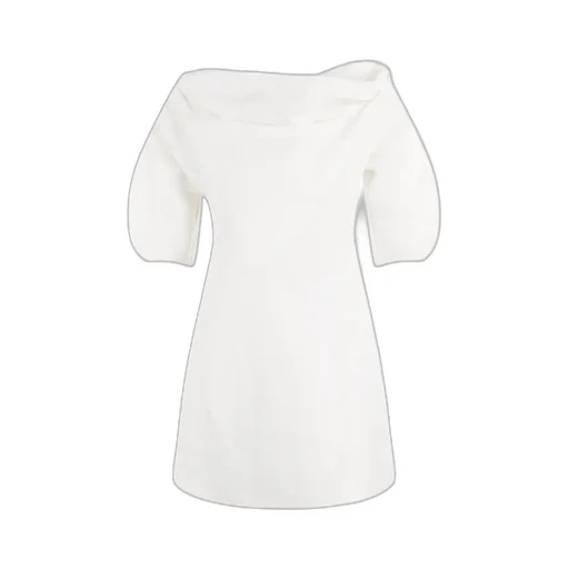 Ruched Short-Sleeved Mini Dress