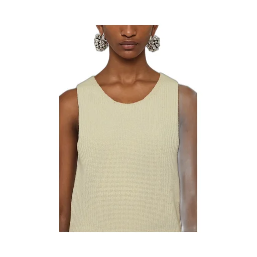 Cut-Out Detailed High-Neck Knitted Vest