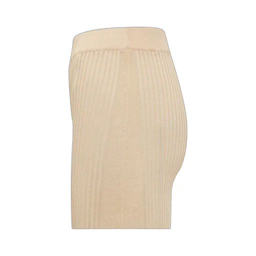 High-Waisted Chunky Ribbed Knit Trousers