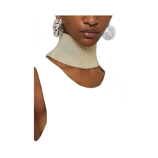 Cut-Out Detailed High-Neck Knitted Vest