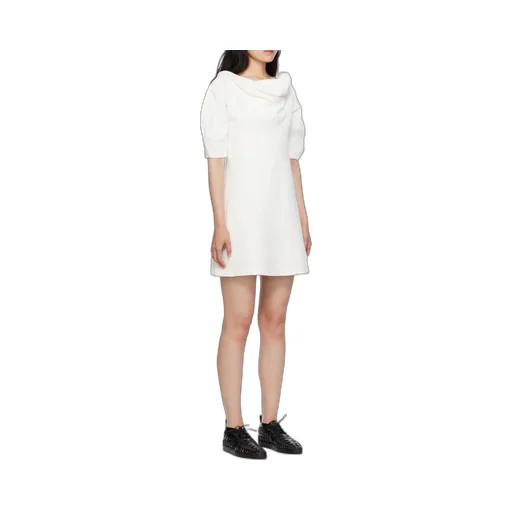 Ruched Short-Sleeved Mini Dress