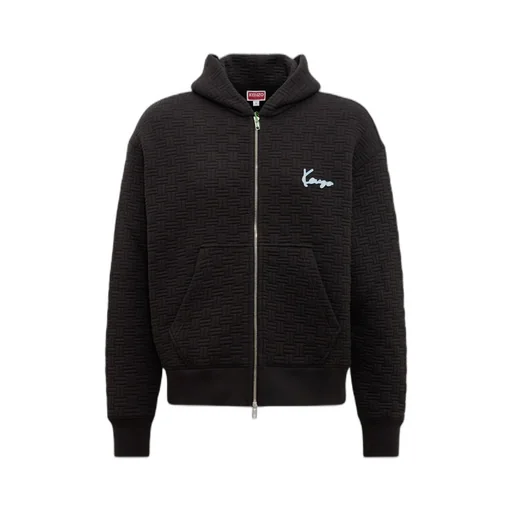 Quilted Zip-Up Hoodie