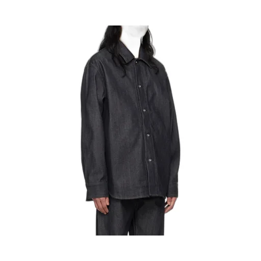 Curved Hem Denim Shirt
