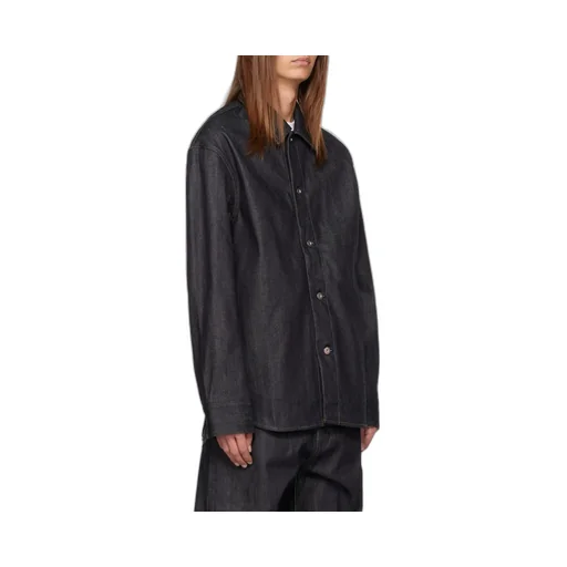 Curved Hem Denim Shirt
