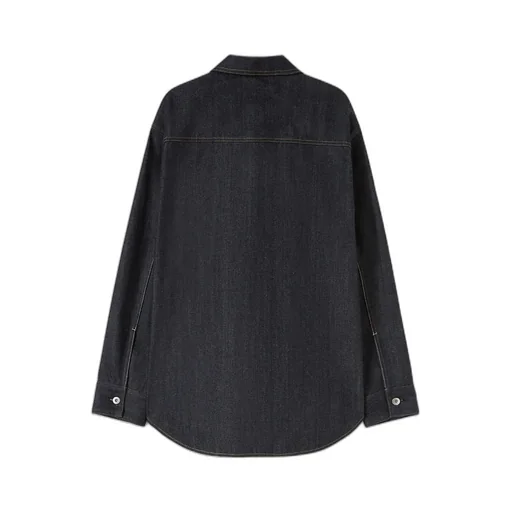 Curved Hem Denim Shirt